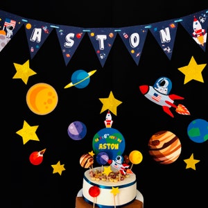 Space Birthday Party Banner / Galaxy themed Party Banner / Outer Space Party Garland EDITABLE Printable image 2