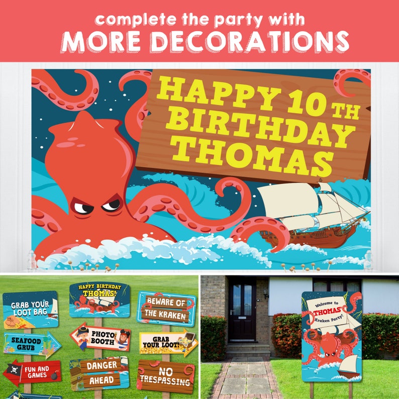Kraken Birthday Party Octopus Pirates Party