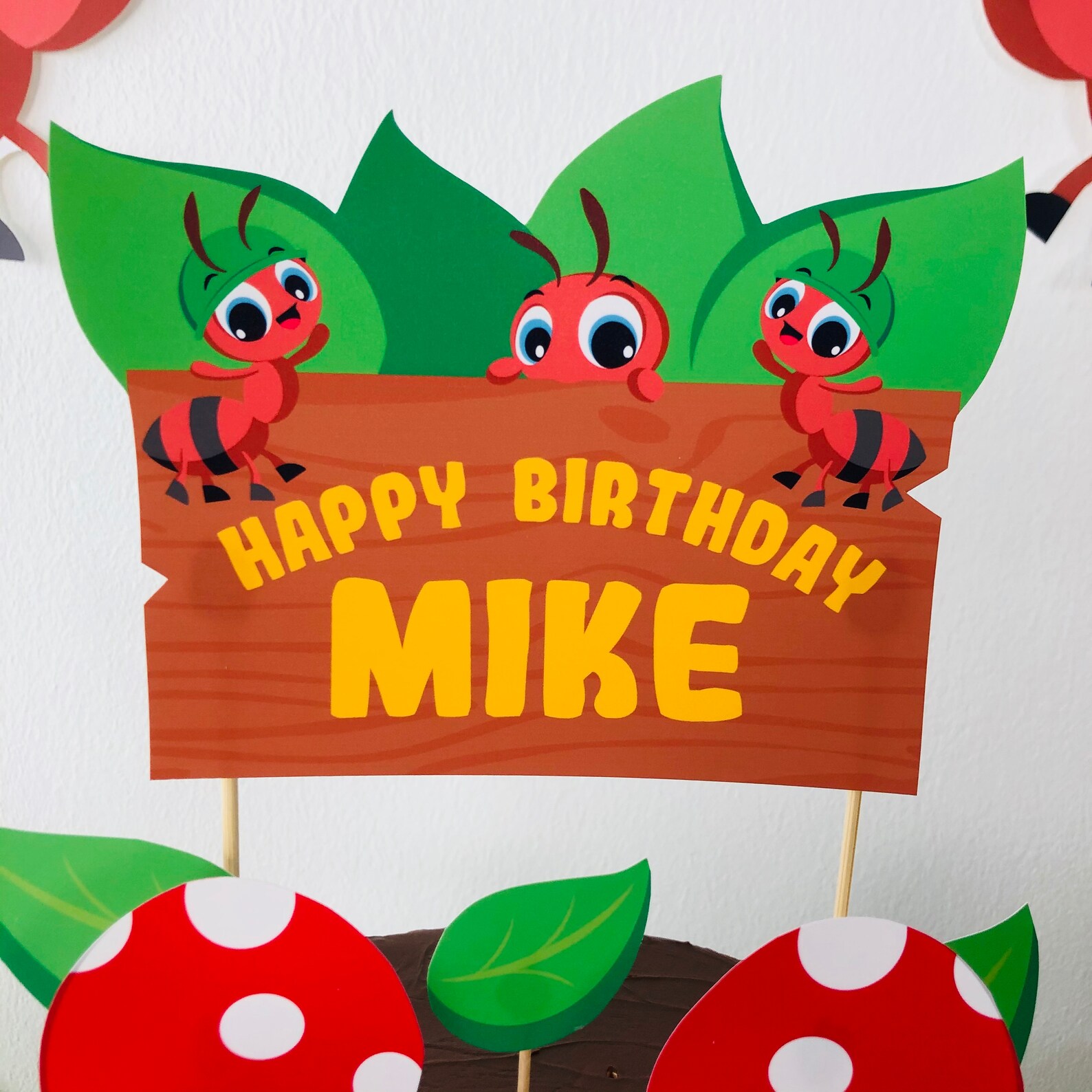 Ants Go Marching Cake Topper, Editable Birthday Printable (digital ...