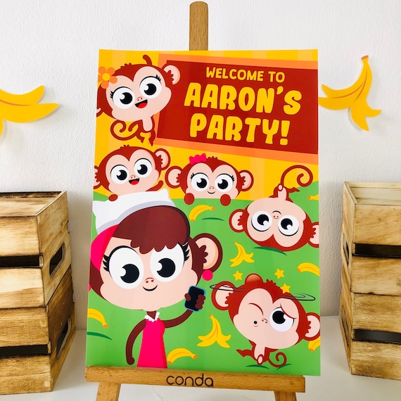 Five Little Monkeys Party Sign Printable 5 Little Monkeys Etsy