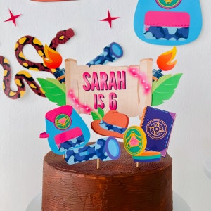 Indiana Jones Girl Birthday Cake Topper Printable/ Ridley Jones Cake Topper/ Adventure Explorer Party Decorations Printable