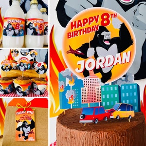 King Kong Party, Planet of the Apes Party, Kong Skull Island Party, Legend of Tarzan, Rampage Movie Party, Black Gorilla Themed Birthday Party Decorations | Kingdom of the Planet of the Apes Decor