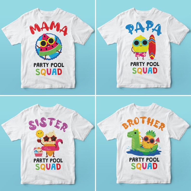 Summer Pool Party Family Birthday Shirt/ Water Slide Family Birthday Shirt