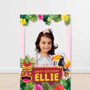 Luau Party Photo Booth Printable/ Hawaiian Party Photo Props/ Summer Tropical Party Photobooth Frame Editable Printables