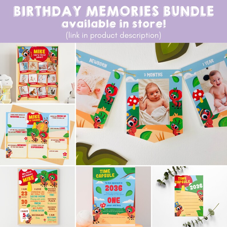 Ants Go Marching Birthday Milestones Board Baby Monthly Milestones Photo Board