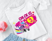 Dirt Bike Girl Birthday Shirt Design/ Motocross Pink Birthday Party Outfit/ Pink Motorbike Birthday Shirt Design (for your own printing) Il_170x135