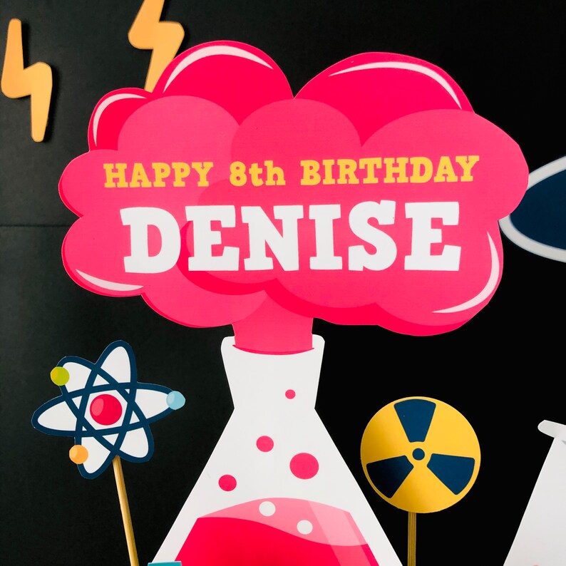 Girl Science Cake Topper/ Scientist Birthday Cake Topper Etsy