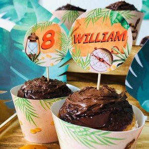 Indiana Jones Party Adventure Explorer Birthday Party Cupcake Toppers