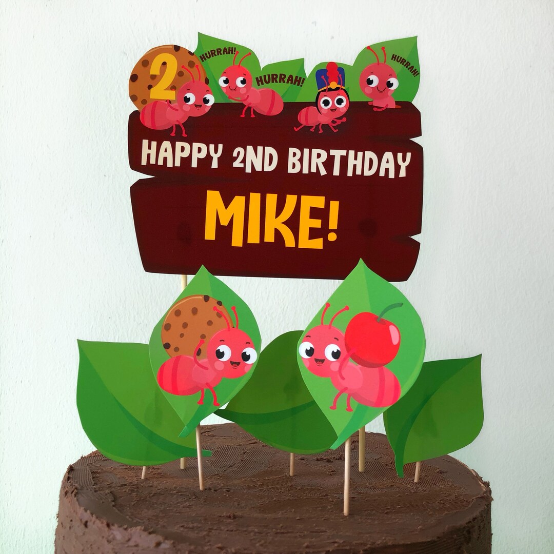 Ants Go Marching Cake Topper, Editable Birthday Printable (digital ...