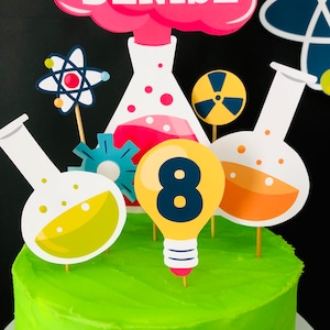 Girl Science Party Birthday Cake Topper