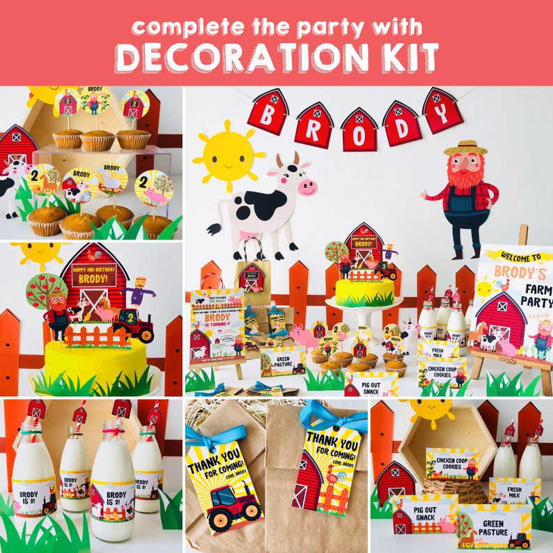 Old MacDonald Farm Party/ Animal Farm Barnyard Birthday Party
