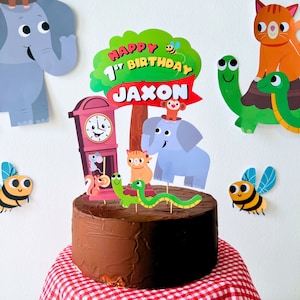 Hickory Dickory Dock Birthday Cake Topper EDITABLE Printable/ First Birthday Nursery Rhymes Party Food Dessert Decoration