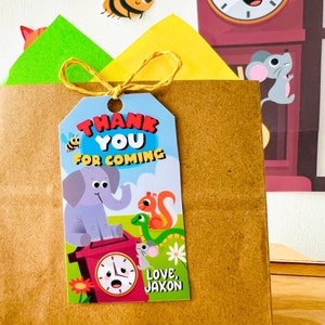 Hickory Dickory Dock Party Favor Gift Tags | Nursery Rhymes Party Favor Tags | Mouse went up the Clock Party Favor Labels | First Birthday Party Tags