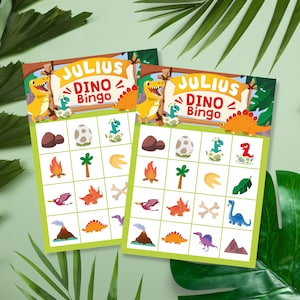 Gioco di Bingo per la festa di compleanno dei dinosauri EDITABILE stampabile / preistorico, Jurassic Park Dinosauri Attività per feste, Gioco di Bingo di intrattenimento
