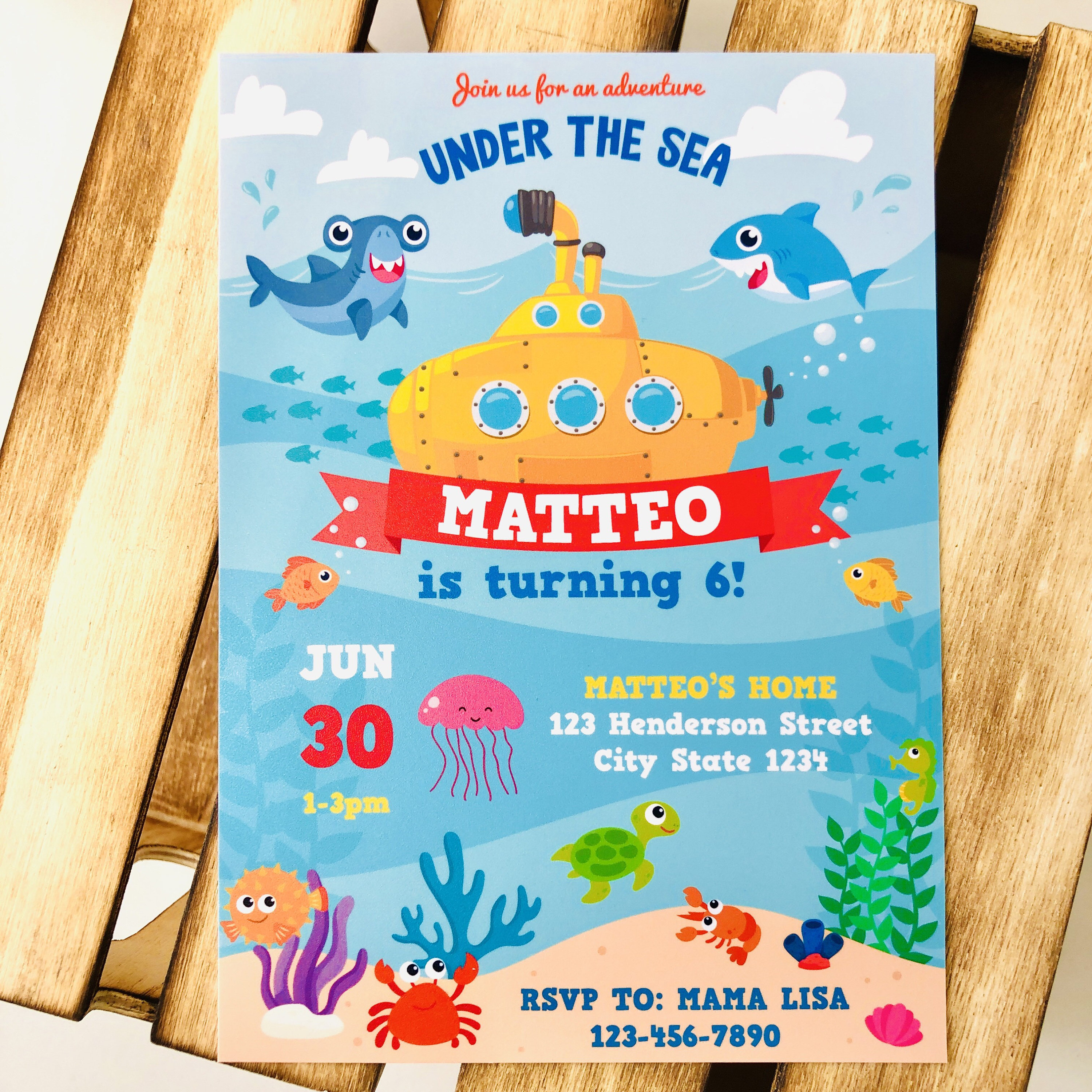 Yellow Submarine Invitations