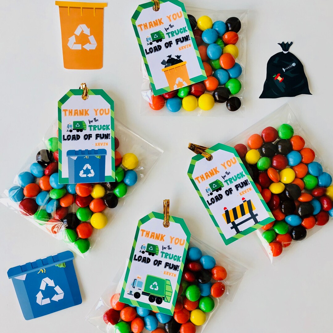Garbage Truck Gift Tags / Waste Management Gift Labels/ Garbage Truck