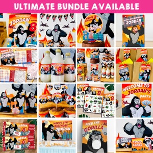 King Kong Party, Planet of the Apes Birthday Party, Black Gorilla Party, Jungle Birthday Bash, Chimpanzee Party Activity, Entertainment, Skull Island Games