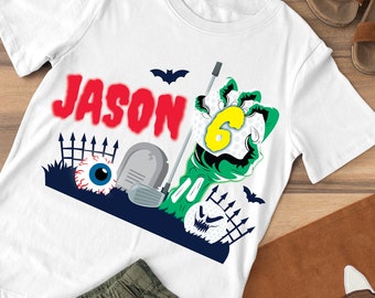 Monster Mini Golf Birthday Shirt Design/ Halloween Monsters Golf Birthday Tee Party Outfit Design (for your own printing)