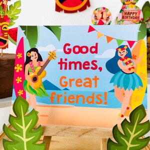 Luau Party Decor Sign Printable/ Hawaiian Party Decor/ Summer Beach Party Decor Editable Printable