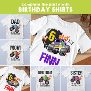 Enjoy more value savings when bundle with Monster Truck party birthday shirt for family