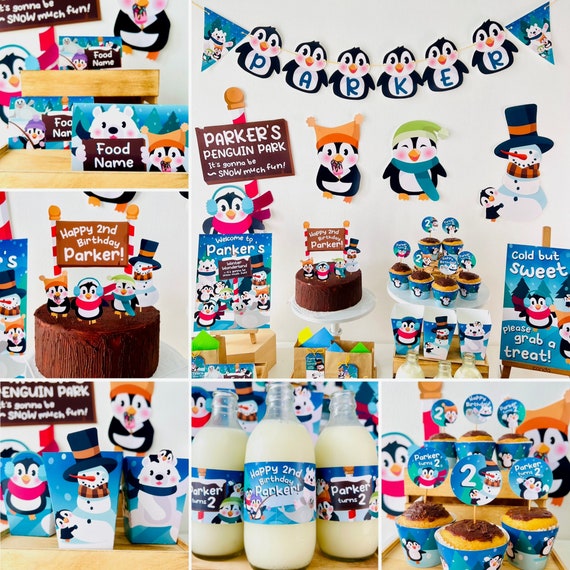 Penguin Party Supplies
 Penguin Party Decorations EDITABLE Printable Kit Penguin Winter