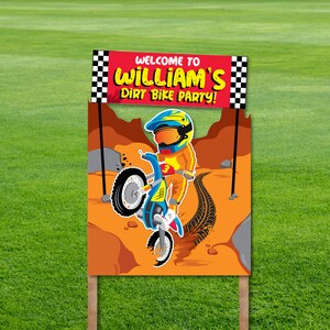 Dirt Bike Party Yard Sign Party Decorations