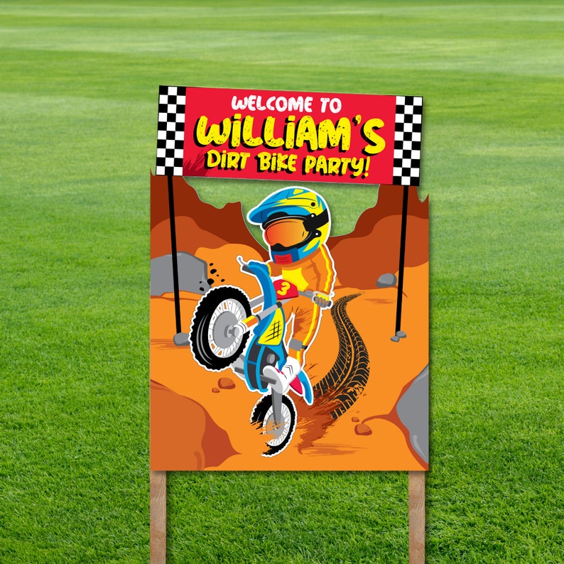 Dirt Bike Party Yard Sign Party Decorations