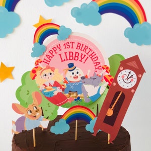 Kinderreim-Geburtstag-Kuchendeckel, rosa Märchenbuch-Thema (EDITABLE druckbare) Bild 2