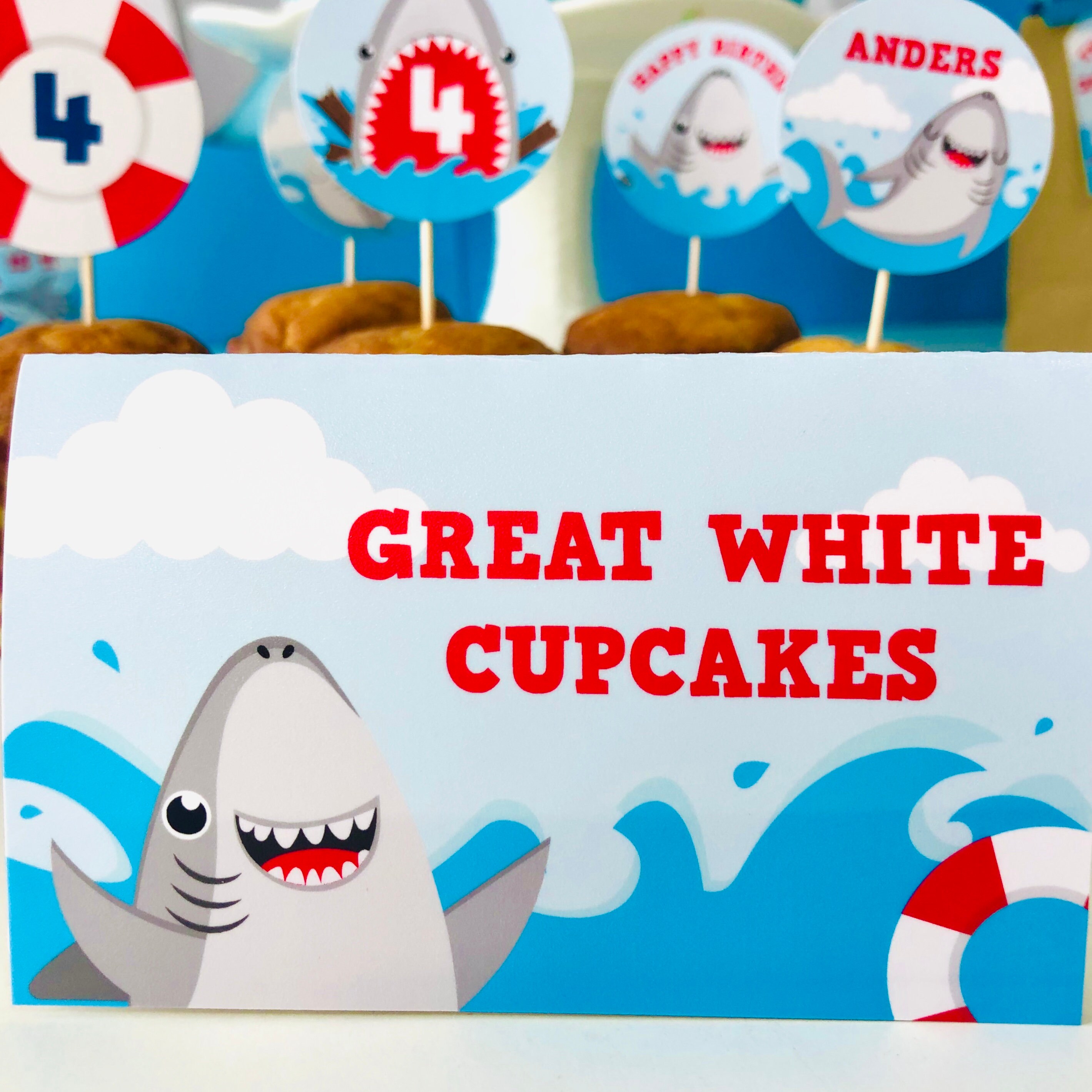 Cute Shark Party Printable Kit Editable - Etsy