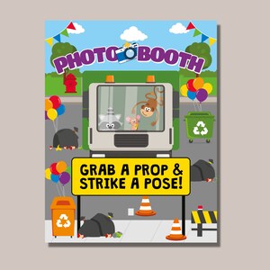 Garbage Truck Party Photo Booth and Props