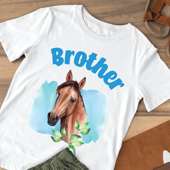 Horse Birthday Shirt Design in Blue/ Cowgirl Birthday Tee Party Outfit