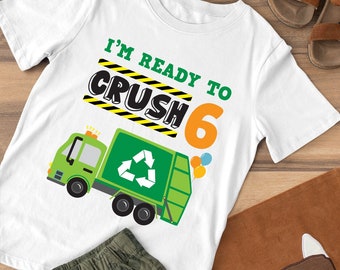 Garbage Truck Birthday Tee Shirt Design/ Trash Bash Birthday Party Outfit Design (for your own printing)