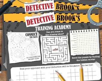 Detective Birthday Party Coloring Page | Editable Spy Activity (Digital Download)