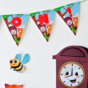 Hickory Dickory Dock Birthday Banner EDITABLE Printable/ First Birthday Classic Nursery Rhymes Party Banner