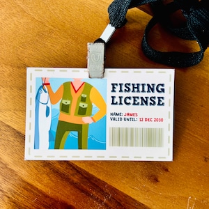 Licencia de fiesta de pesca imprimible/ Pase de fiesta de pesca ido Editable Imprimible