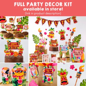 Hawaiian Luau Party Birthday Cake Topper