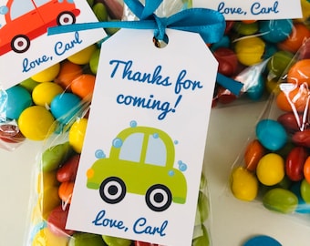 Car Wash Party Favor Tags, Editable Printables