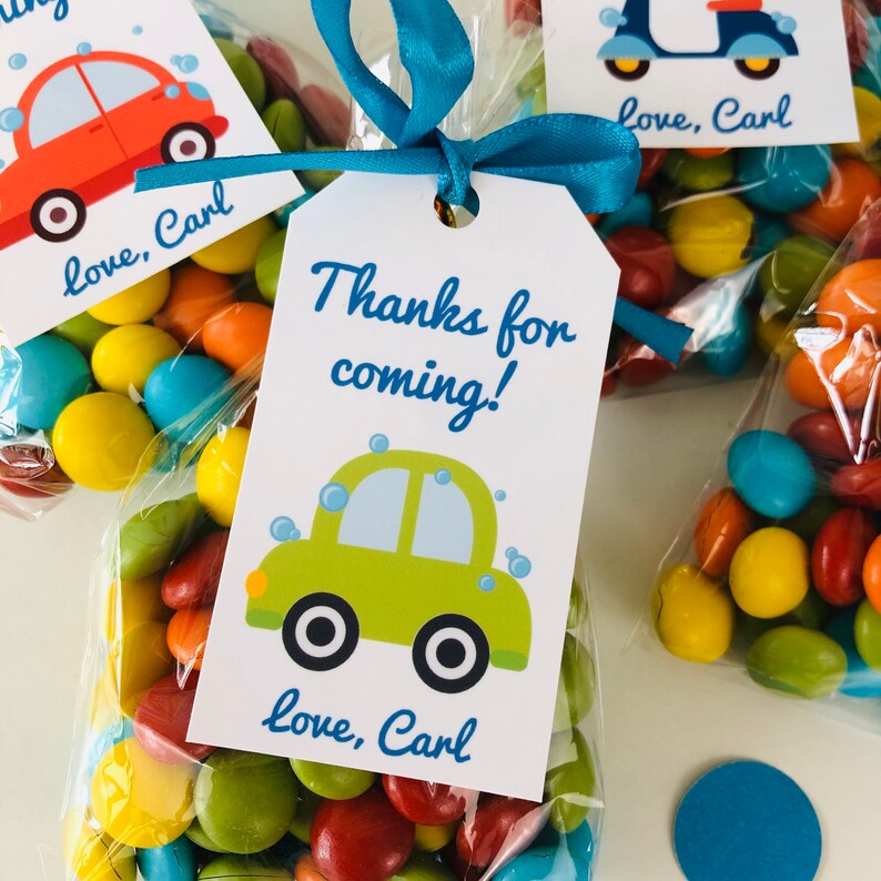 Car Wash Party Favor Tags/ Car Wash Gift Tags Editable Party Etsy