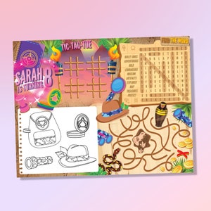 Ridley Jones Party Game Activity Coloring Place Mat/ Indiana Jones Girl Party Activity Sheet Coloring Sheet Games Night Printable
