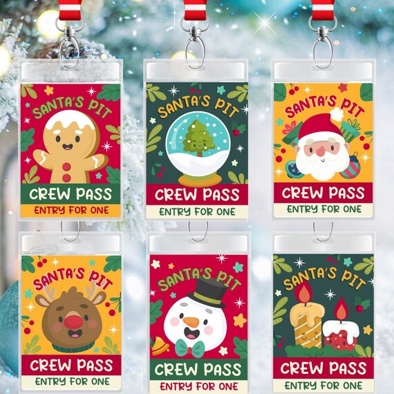 Christmas Santa Pit Crew Pass Editable Printable/ Christmas Santa Gifts Presents Pass for Kids Printables Il_570xn