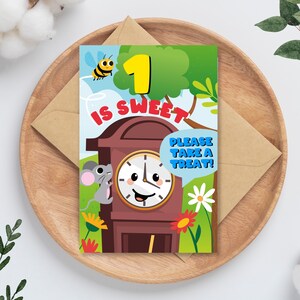 Hickory Dickory Dock Birthday Party Treats Sign | Classic Nursery Rhyme Party Food Dessert Table Sign | First Birthday Party Decoration | Mouse ran up the clock