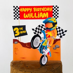 Dirt Bike Party Birthday Cake Topper