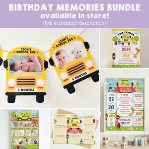 Wheels on the Bus Party Birthday Milestones Memories