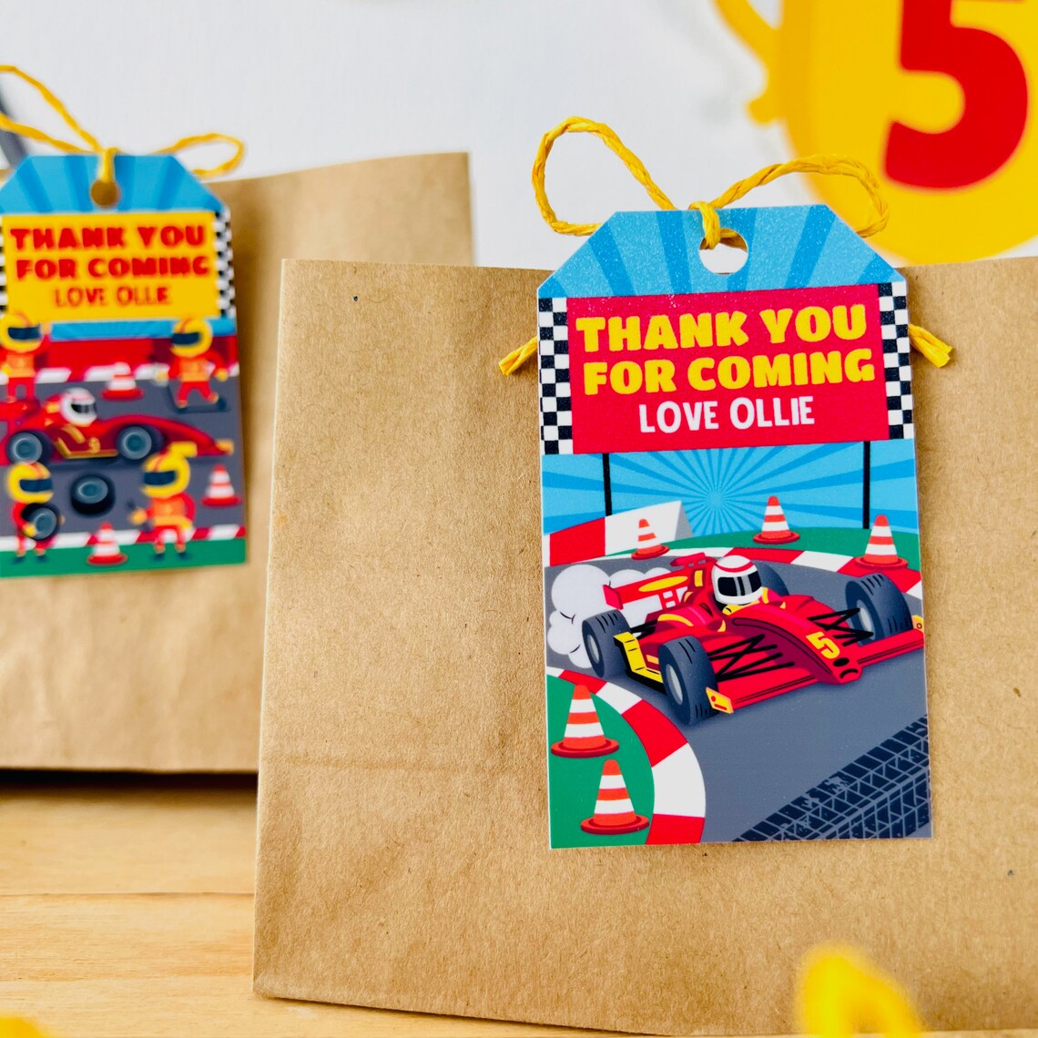 Car Racing Party Favors Gift Tags Editable Printable/ Race Car Etsy