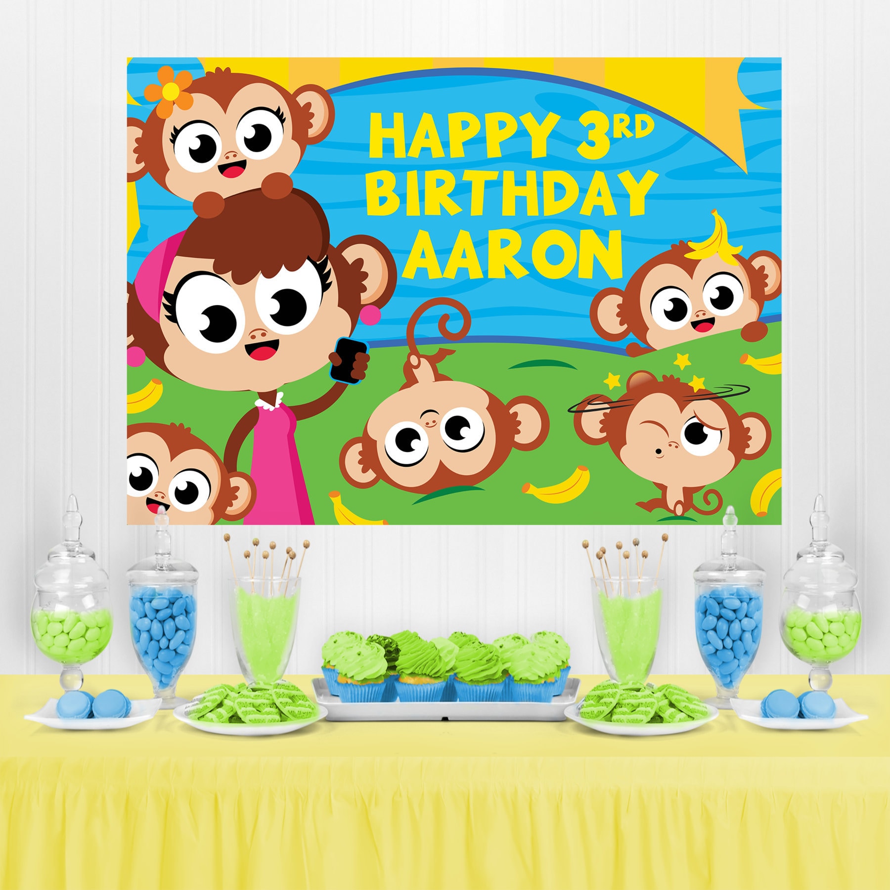 Five Little Monkeys Jumping On The Bed Party Backdrop Editable Etsy Five Little Monkeys Jumping On The Bed Party Backdrop Editable Etsy