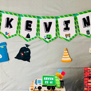 Garbage Truck Birthday Banner