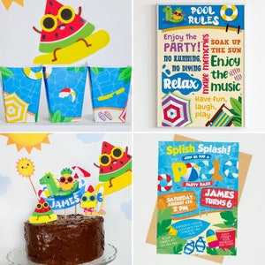 Summer Pool Party Decorations/ Water Slide Beach Birthday Party Decor