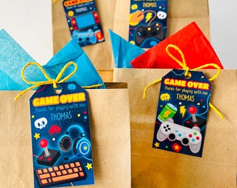 Video Game Party Favor Tags, Editable Printable (Digital Download)