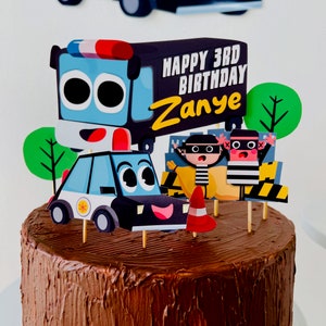 Police Patrol Birthday Cake Topper Printable / Policeman Party Cake Topper/ Police Vehicles Police Car Party Decor Printable
