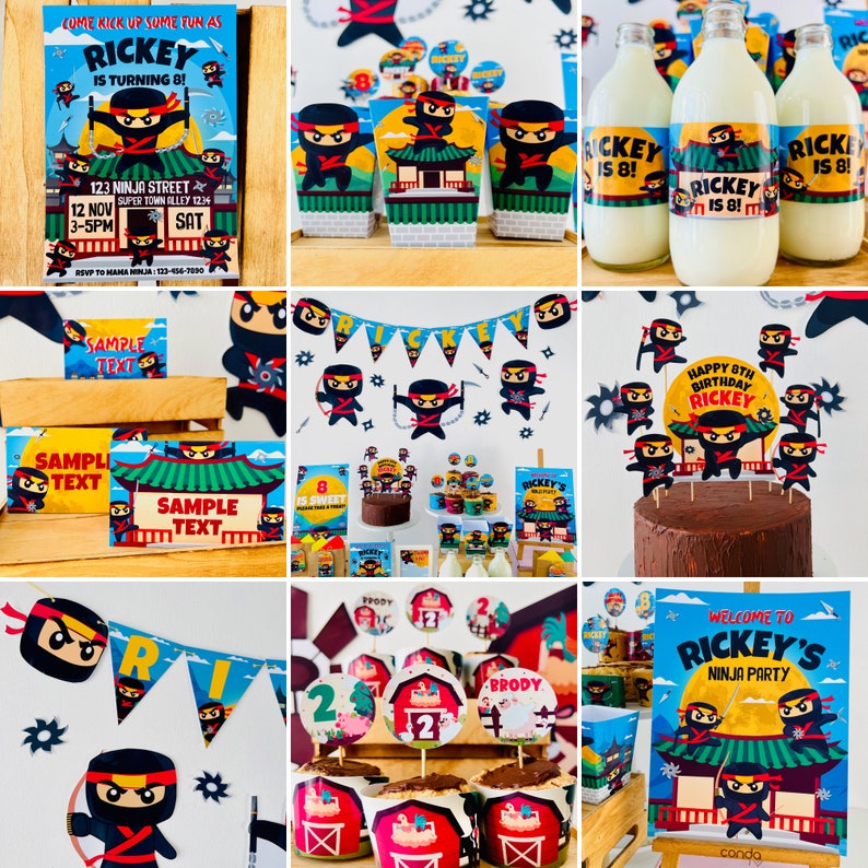 Ninja Party Decorations Printable Kit/ Karate Party Decor/ Martial Arts Party Decorations/ Samurai Party Decorations/ Lego Ninja